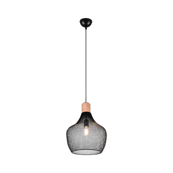 Lampadario nero con paralume in metallo ø 33 cm Valeria – Reality-image-2