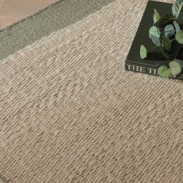 Tappeto in lana intrecciata a mano color crema e verde salvia 160x230 cm Lima Sage - Asiatic Carpets-image-2