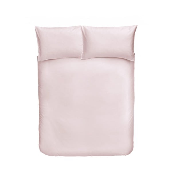 Biancheria da letto in cotone sateen rosa Blush, 135 x 200 cm - Bianca