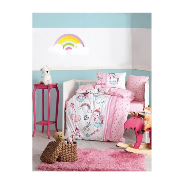 Biancheria da letto singola per bambini in cotone Unicorno, 100 x 150 cm - Mijolnir