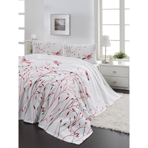 Set přehozu a povlaku na polštář EnLora Home Fidella Pink, 160 x 235 cm