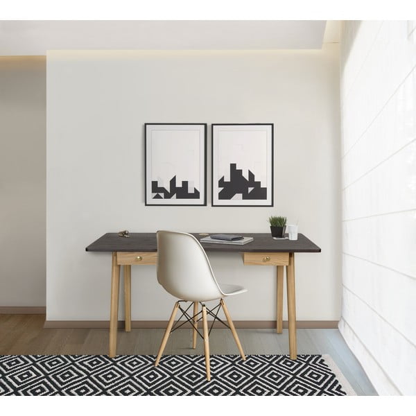 Scrivania con effetto rovere 70x140 cm Nice – Woodman-image-1