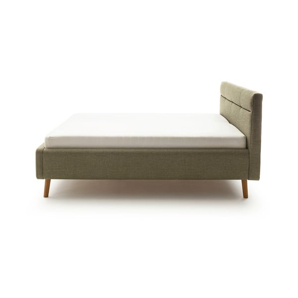 Letto matrimoniale imbottito verde con contenitore con rete inclusa 160x200 cm Lotte – Meise Möbel-image-4