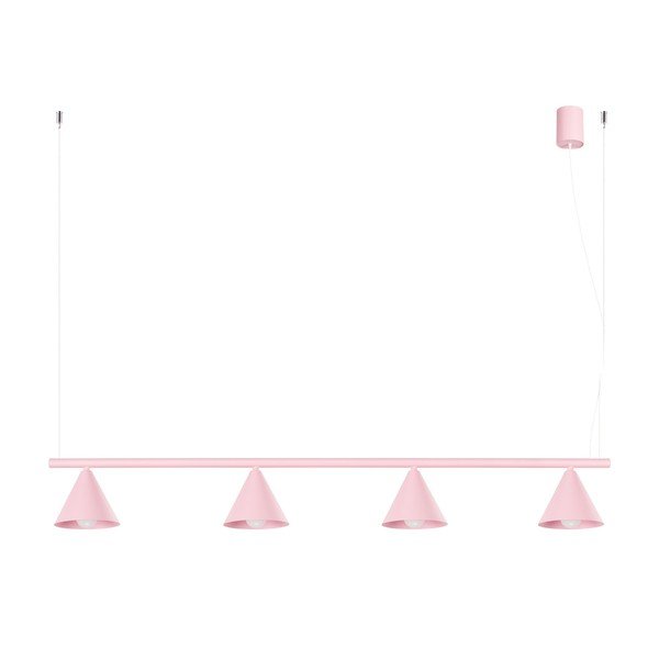 Lampadario rosa in acciaio Zylo – Sollux