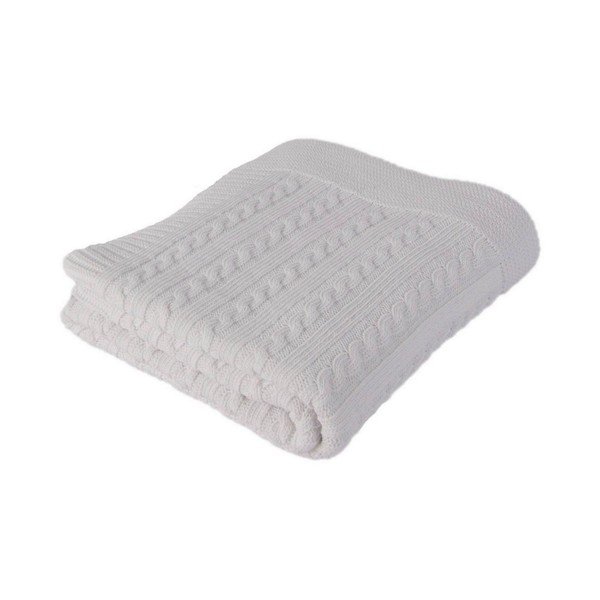 Coperta bianca per neonati in misto cotone Lexie, 90 x 90 cm - Homemania Decor