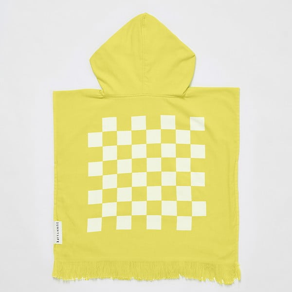 Asciugamano in cotone giallo con cappuccio 62x63 cm Checkerboard - Sunnylife