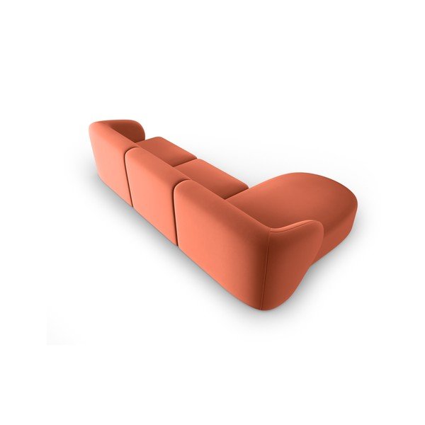 Divano angolare rosa (con penisola a sinistra/con chaise lounge) con rivestimento in velluto Paolo – Milo Casa-image-3