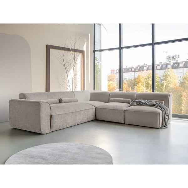 Divano angolare componibile beige (con penisola a destra) Flex Felix – Miuform-image-3