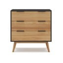 Cassettiera alta in pino nero/naturale 80x83 cm Lavis - Marckeric