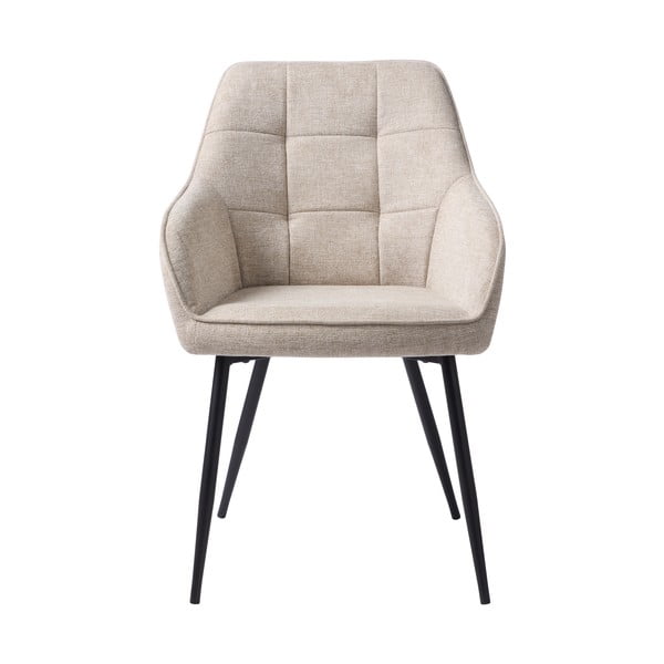 Sedia da pranzo beige in imbottito con braccioli Nolan – Unique Furniture-image-2