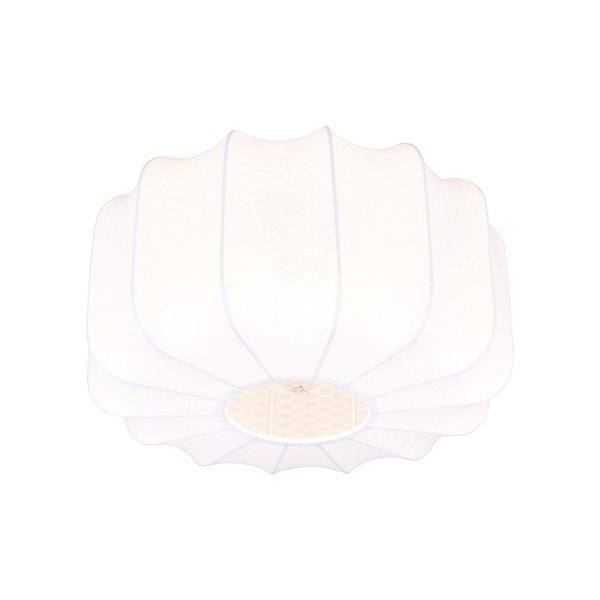 Plafoniera bianca in metallo con paralume in tessuto ø 40 cm Madleine – Reality-image-3
