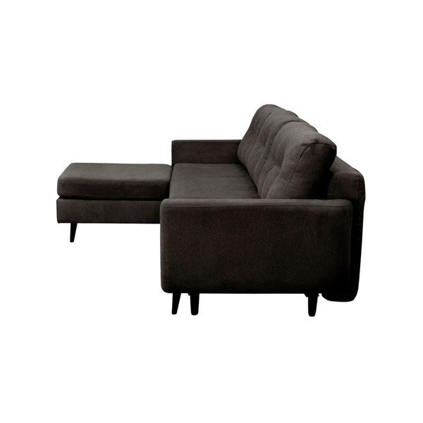 Divano letto grigio scuro con gambe nere Hortensia, angolo sinistro - Mazzini Sofas-image-2