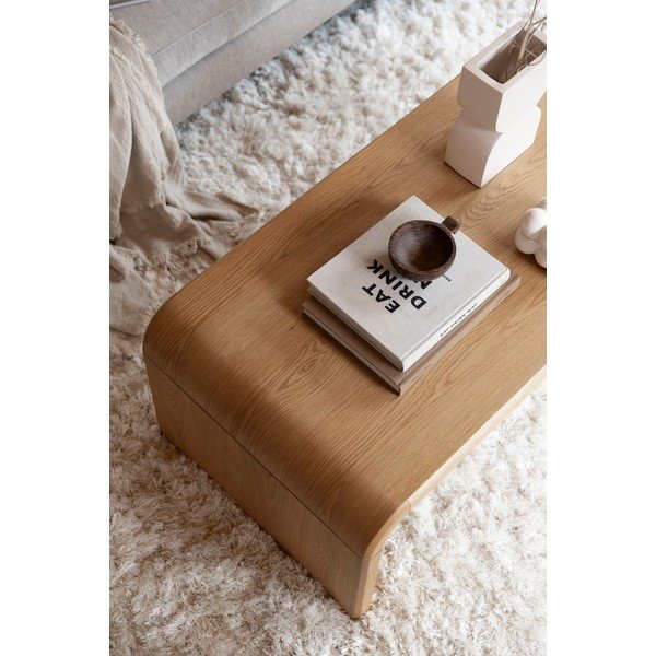 Tavolino da salotto di colore naturale con effetto rovere 60x120 cm Brave – Zuiver-image-3