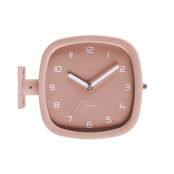 Orologio da parete grigio e rosa Slides, 29 x 24,5 cm Doubler - Karlsson