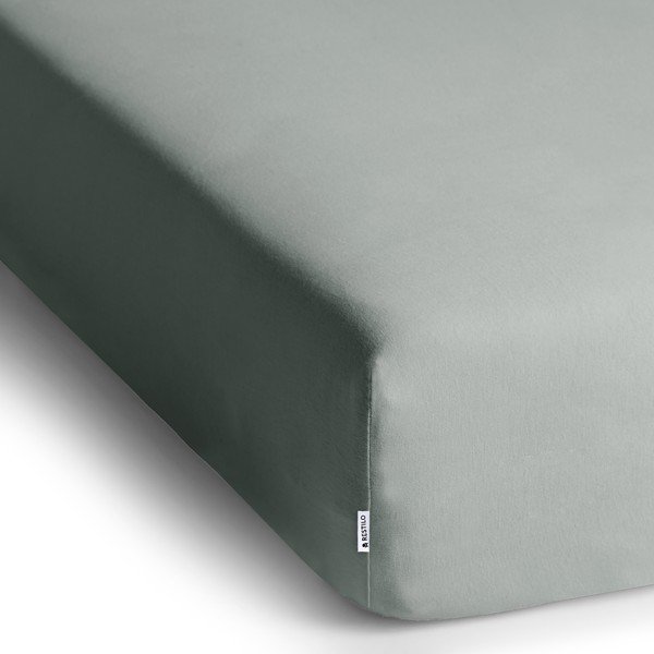 Lenzuolo con angoli grigio chiaro in jersey 90x200 cm Amber – Restilo-image-2