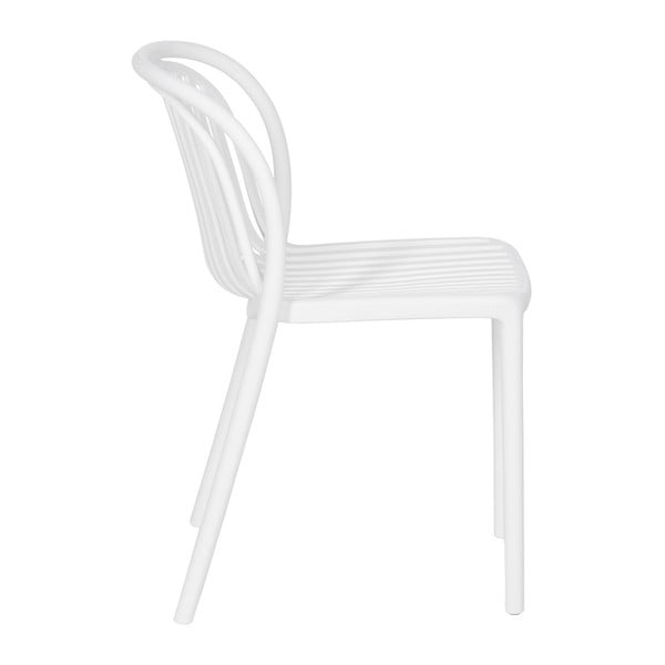 Sedia da pranzo bianca in plastica impilabile Alia – Ixia-image-2