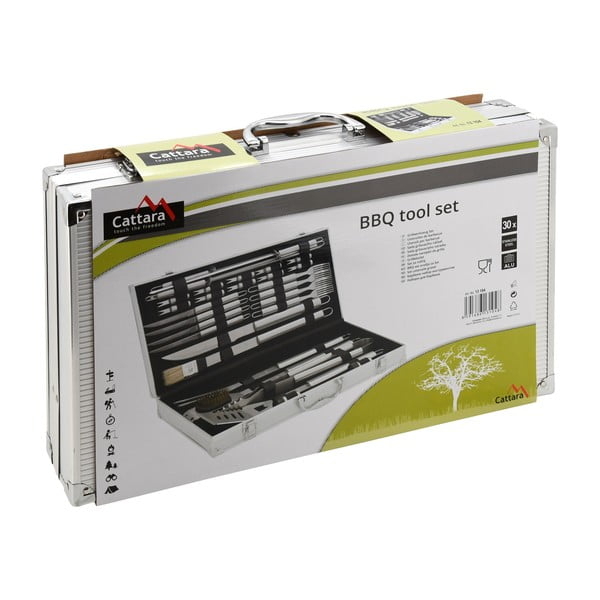 Set di 30 utensili per grigliate in valigetta di alluminio - Cattara-image-4
