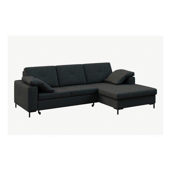 Divano letto angolare grigio antracite, angolo destro Moor - Ghado-image-2