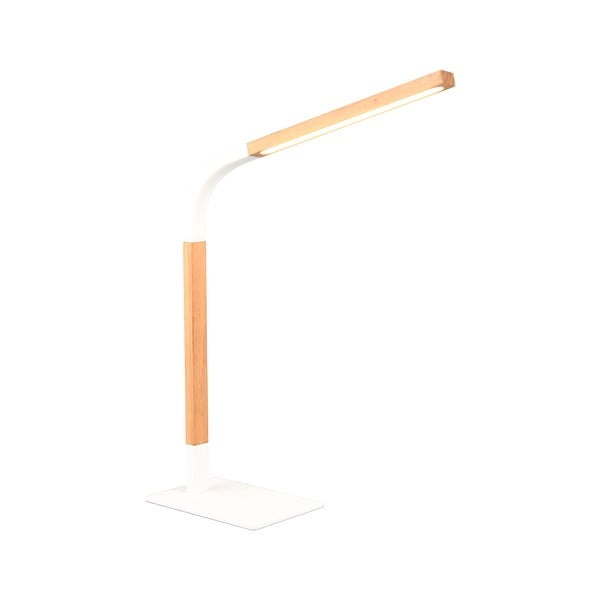 Lampada da tavolo dimmerabile a LED in colore bianco e naturale con paralume in legno (altezza 73,5 cm) Norris - Trio-image-3