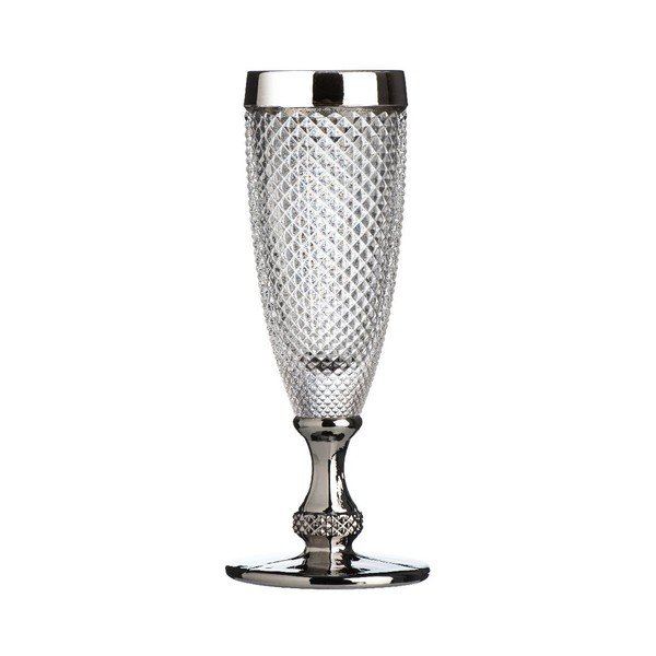 Bicchiere da spumante con bordo in argento - Premier Housewares