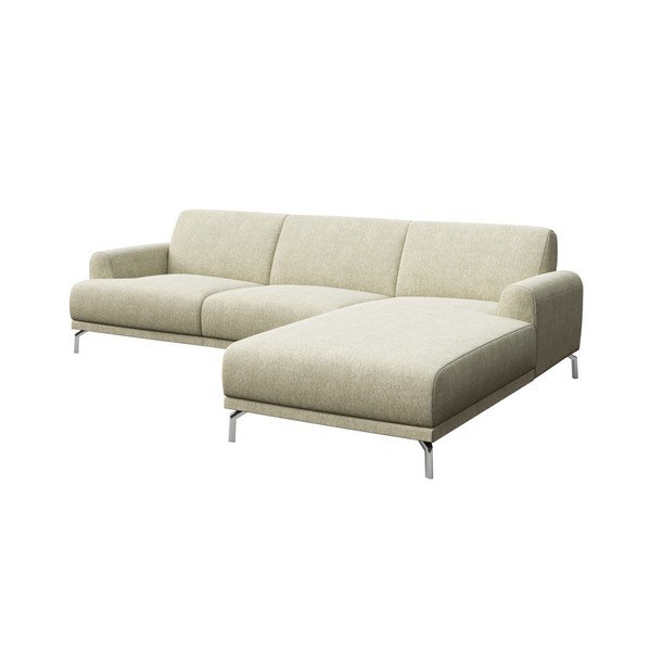 Divano angolare beige chiaro Puzo, angolo destro - MESONICA-image-2
