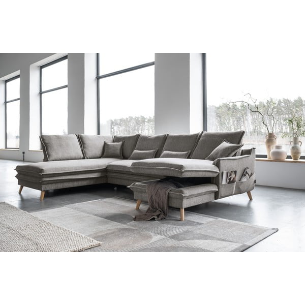 Divano letto angolare grigio (angolo sinistro/"U") Charming Charlie - Miuform-image-4