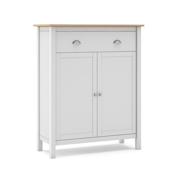 Cassettiera alta in pino bianco/naturale 90x110 cm Misti - Marckeric-image-2