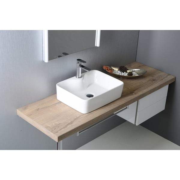 Lavabo in ceramica bianca , 48 x 37 cm Balena - Sapho-image-1