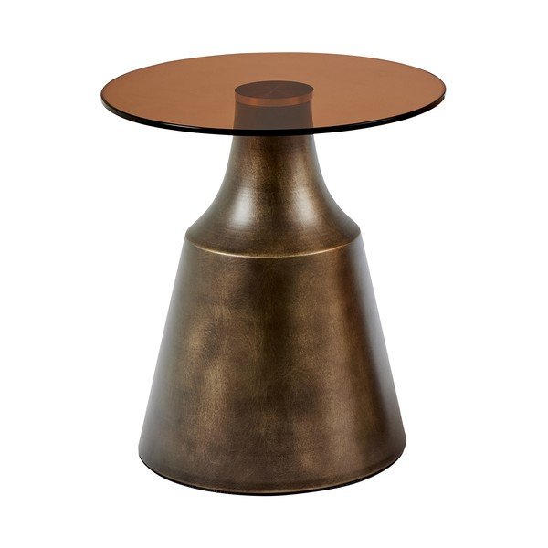 Tavolino da salotto rotondo marrone in acciaio ø 45 cm Dunsley – Actona