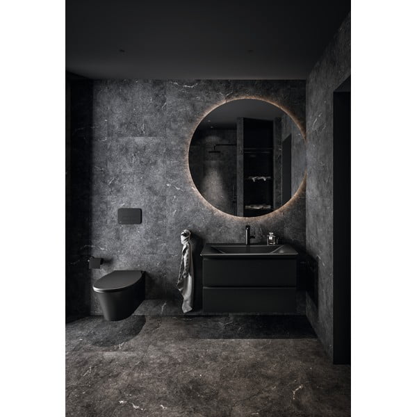 Lavabo nero opaco in ceramica 84x46 cm Silk Black - Ideal Standard-image-1