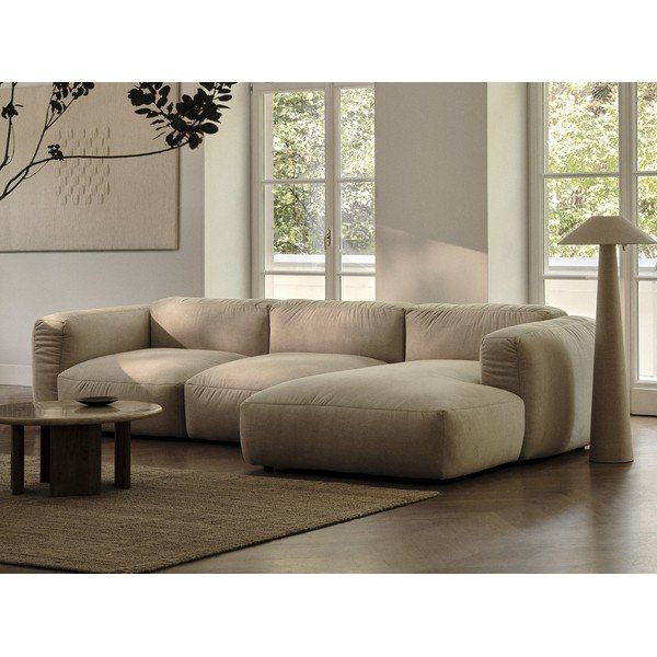 Divano angolare componibile beige (angolo sinistro/U) Martina - Micadoni Home-image-1