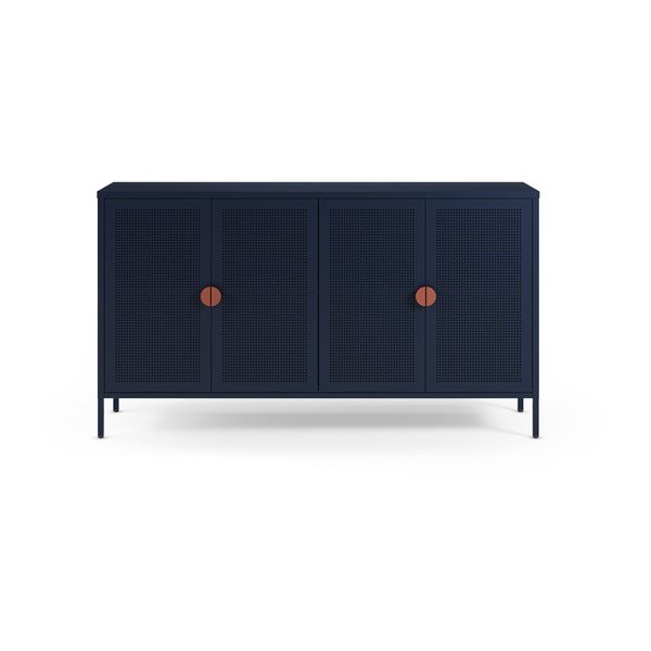 Armadietto blu scuro in metallo 160x90x40 cm Sayla – Marckeric