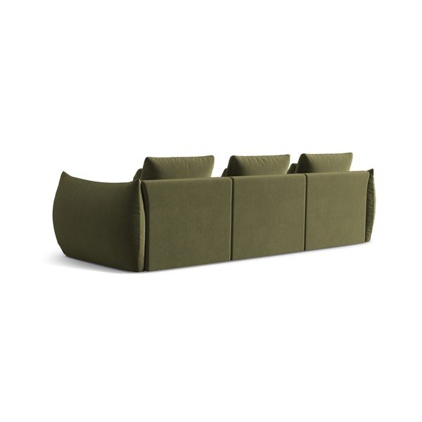 Divano verde chiaro con rivestimento in velluto 332 cm Bloom – Micadoni -image-3