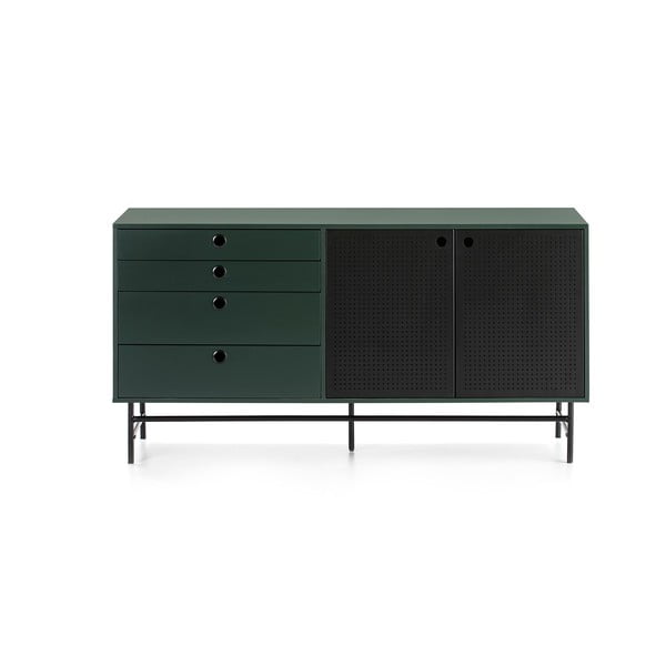 Cassettiera nero-verde , larghezza 150 cm Punto - Teulat-image-4