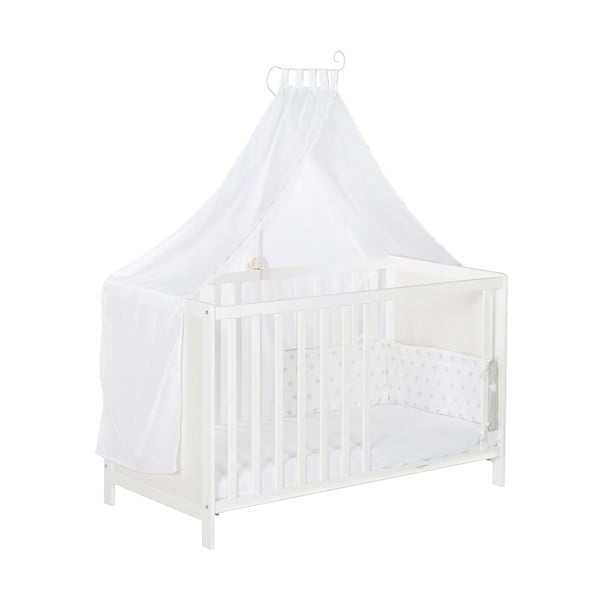 Lettino bianco con baldacchino 60x120 cm Stars Gray – Roba-image-3