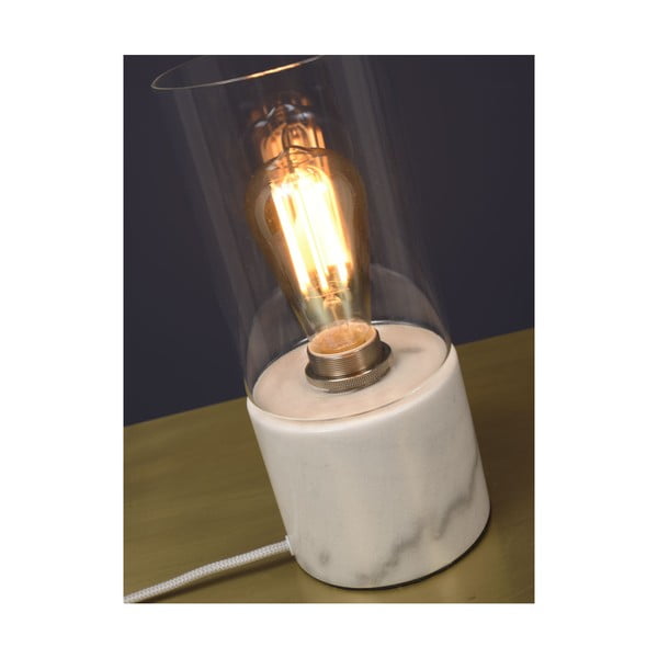 Lampada da tavolo in marmo bianco Atene, altezza 25 cm - Citylights-image-3
