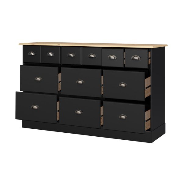 Cassettiera nera con 9 cassetti Leander - Støraa-image-2