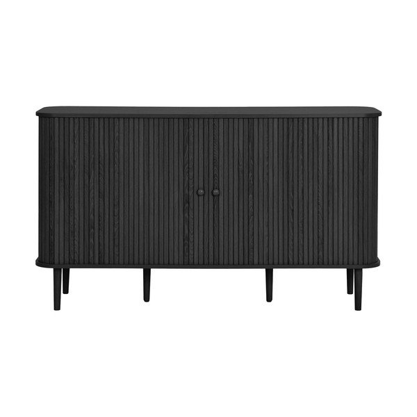 Credenza nera in pino massiccio 140x79x40 cm Nikko – House Nordic-image-3