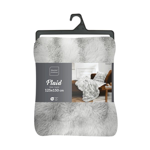 Coperta grigia in micropile 125x150 cm Mounty – douceur d'intérieur-image-4
