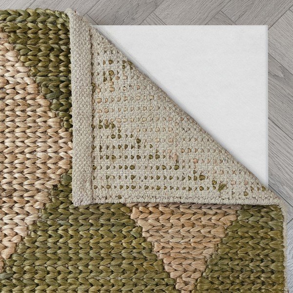 Tappeto verde/di colore naturale in misto iuta tessuto a mano 120x170 cm Effie Diamond – Flair Rugs-image-3