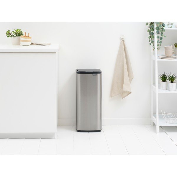 Cestino per la spazzatura color argento opaco in acciaio touch 30 l Bo Touch – Brabantia-image-1