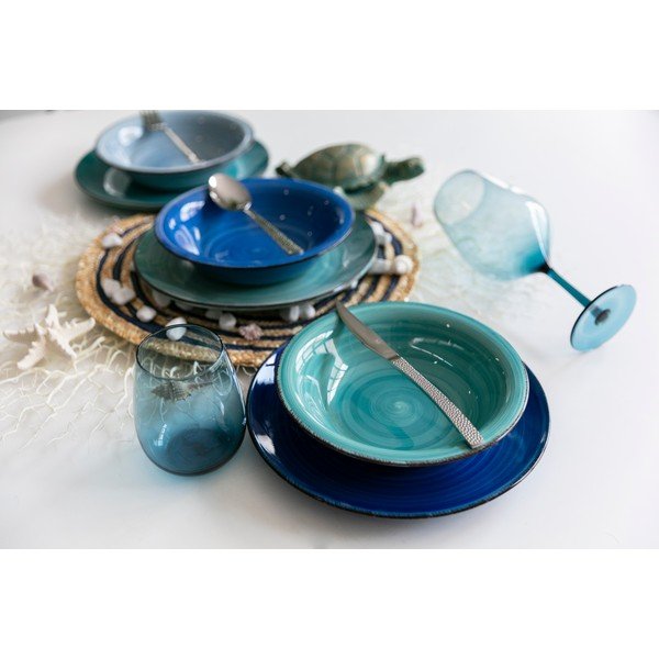 Set di piatti in gres blu da 18 pezzi Ocean Sh of Ocean - VDE Tivoli 1996-image-1