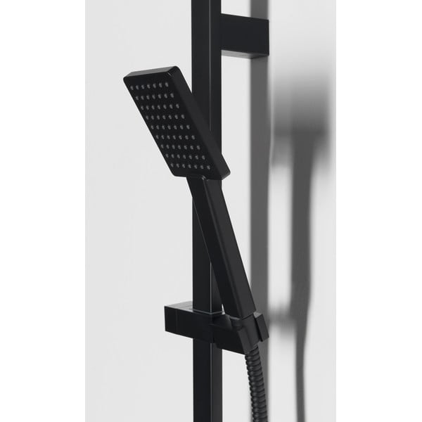 Set per doccia in acciaio inox in nero opaco con doccetta e supporto scorrevole 70 cm – Sapho-image-2