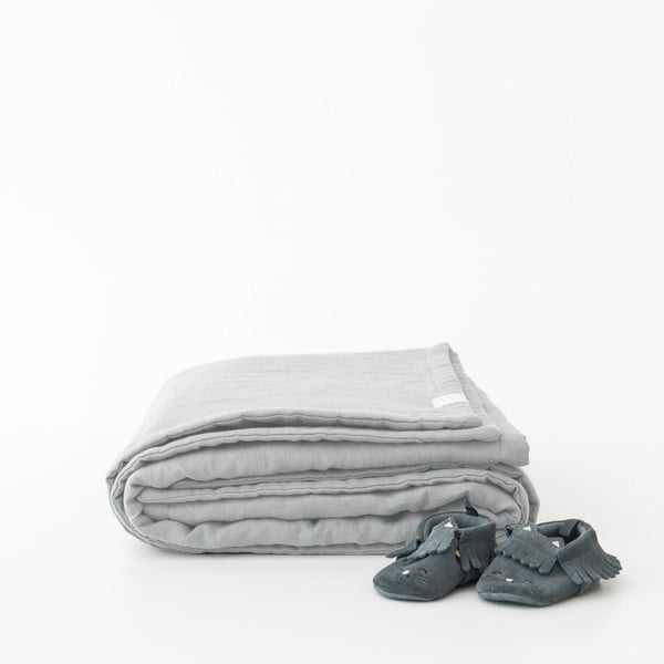 Coperta per bambini in lino grigio Naturel, 100 x 140 cm Light Grey - Linen Tales