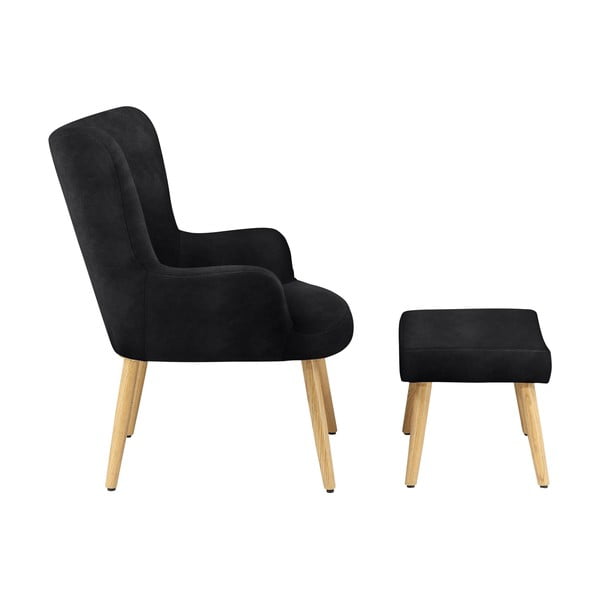 Poltrona in velluto nero Coco - Støraa-image-1