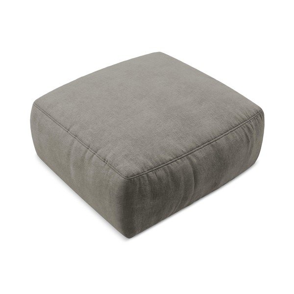 Poggiapiedi grigio con rivestimento in ciniglia Kuki – Makamii-image-2