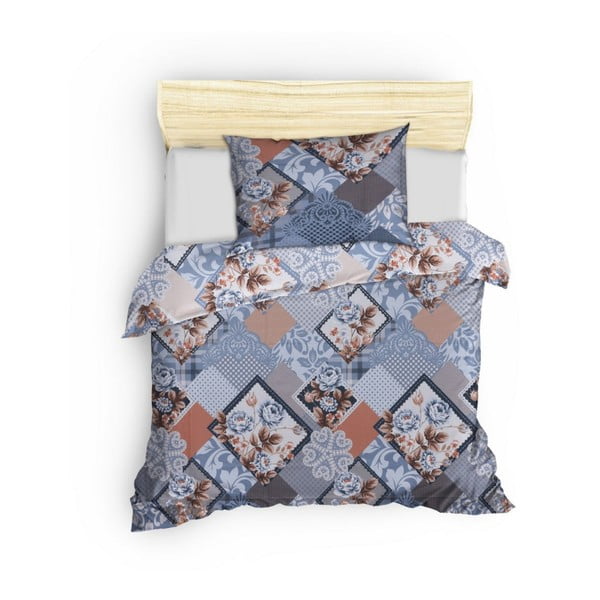 Biancheria da letto in cotone blu per letto matrimoniale 200x200 cm Diana - Mijolnir