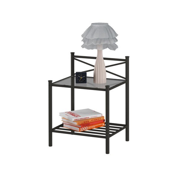 Comodino in metallo nero Tanja - Støraa-image-2