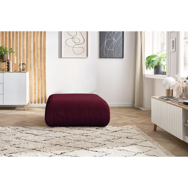 Pouf in velluto a coste bordeaux Lecomte - Bobochic Paris-image-4