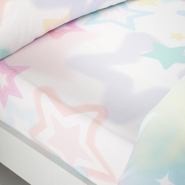 Lenzuolo con angoli per bambini bianco e rosa per letto matrimoniale 135x190 cm Ombre Stars – Catherine Lansfield-image-1